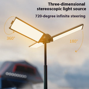 Illuminate Your Adventures with the Multifunctional Rechargeable Three-leaf Bracket Camping Lantern